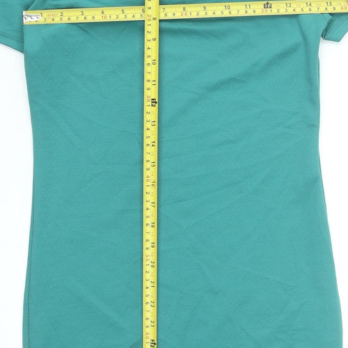 Atmosphere Women’s Green Bodycon Dress Size 10 Short Sleeve Ruffle Detail