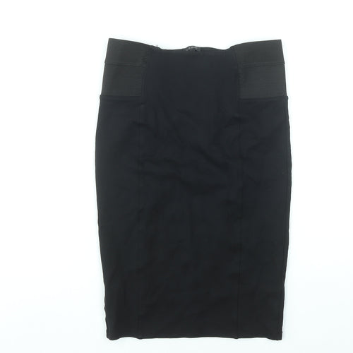 River Island Women Black Pencil Stretch Skirt Size 10