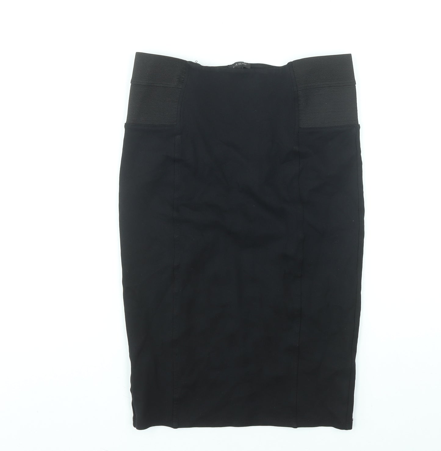 River Island Women Black Pencil Stretch Skirt Size 10