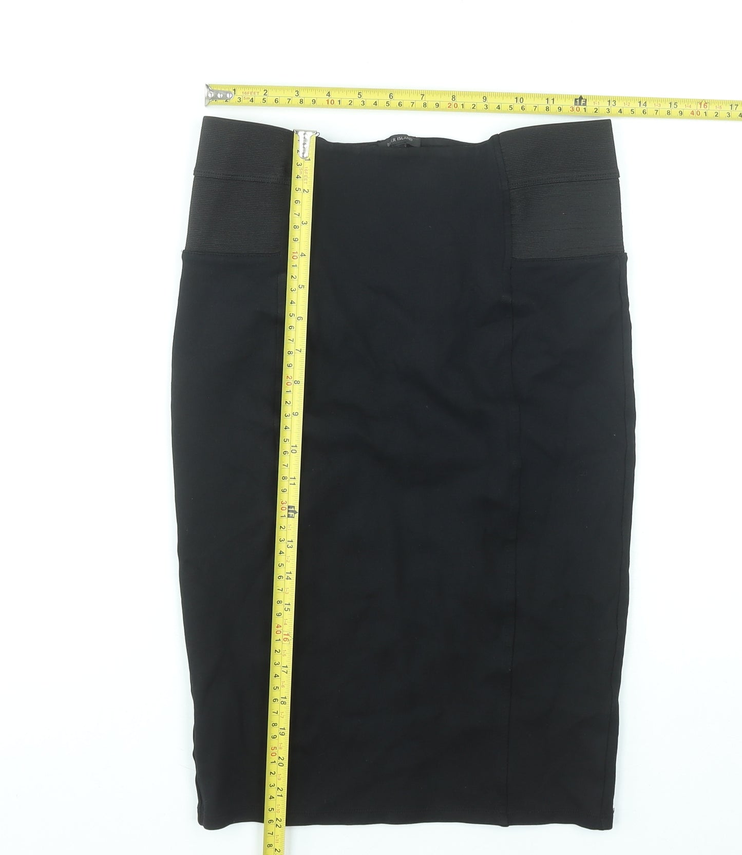 River Island Women Black Pencil Stretch Skirt Size 10