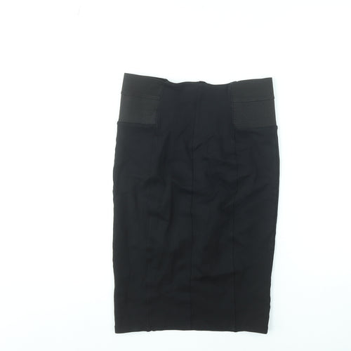 River Island Women Black Pencil Stretch Skirt Size 10