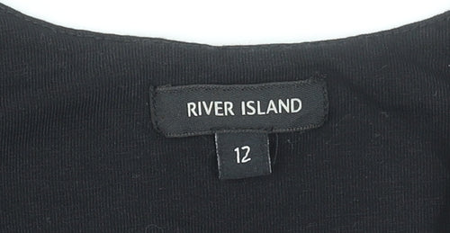 River Island Women's Multicoloured Size 12 Bodycon Floral Striped Dress