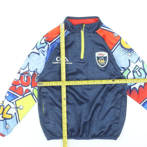 McKeever Boys Blue 2 Years Sports 1/4 Zip Graphic Sweatshirt