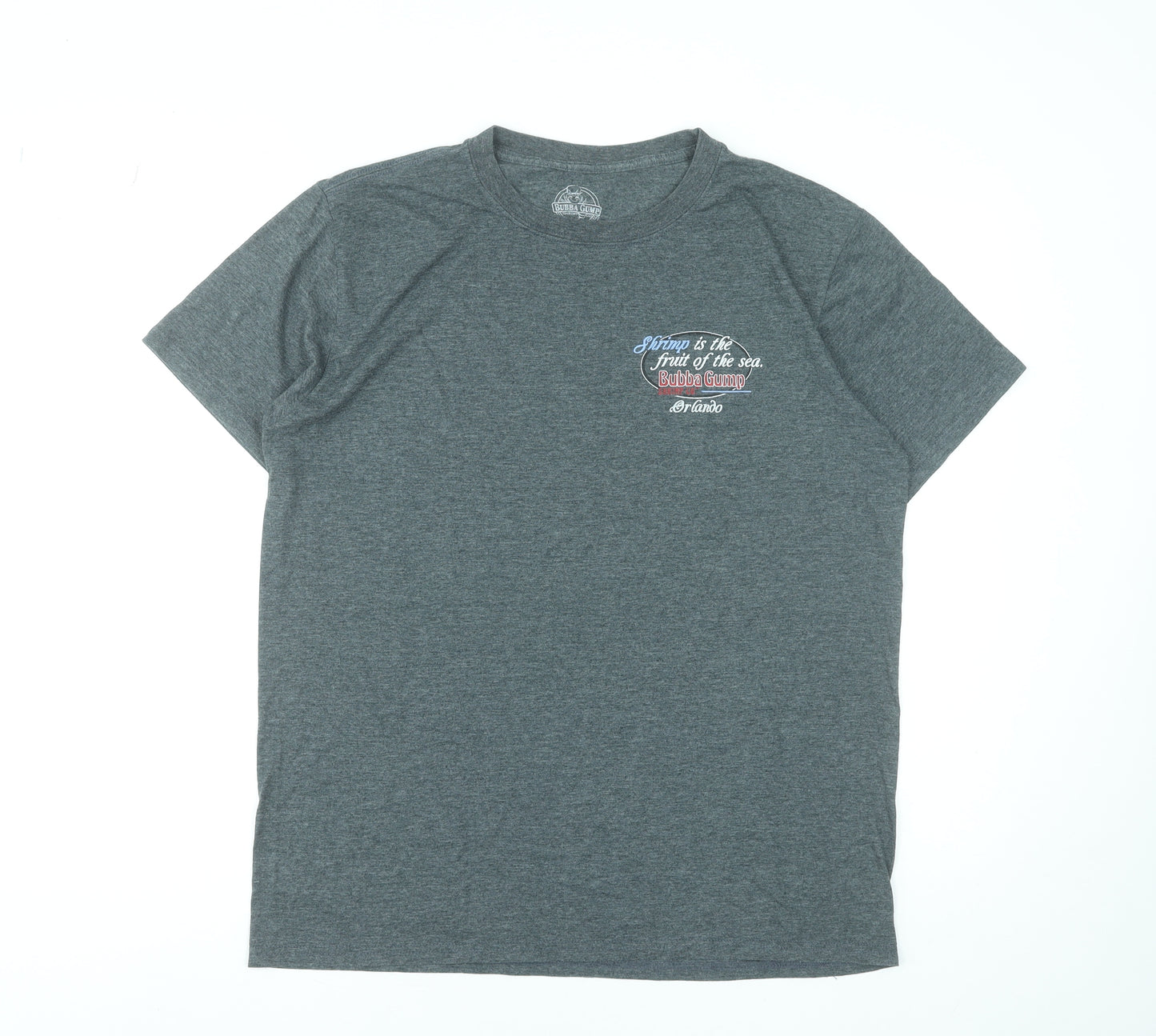 Bubba Gump Shrimp Co. Men’s Grey Graphic T-Shirt Size L Movie Tee