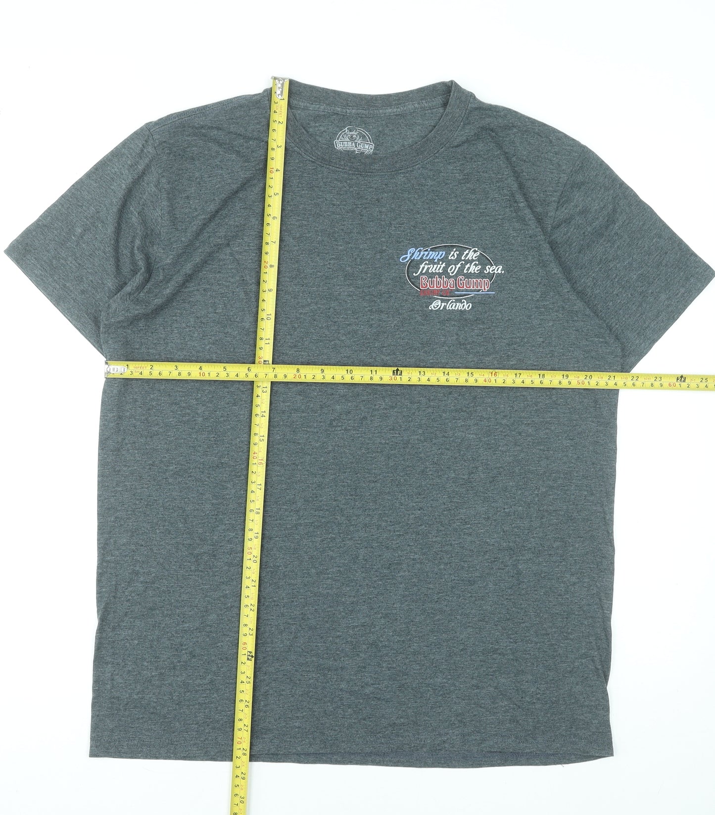 Bubba Gump Shrimp Co. Men’s Grey Graphic T-Shirt Size L Movie Tee