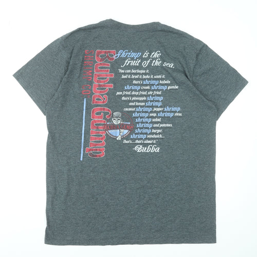 Bubba Gump Shrimp Co. Men’s Grey Graphic T-Shirt Size L Movie Tee