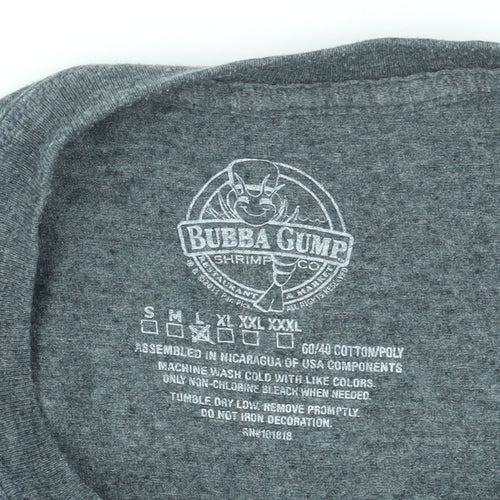 Bubba Gump Shrimp Co. Men’s Grey Graphic T-Shirt Size L Movie Tee