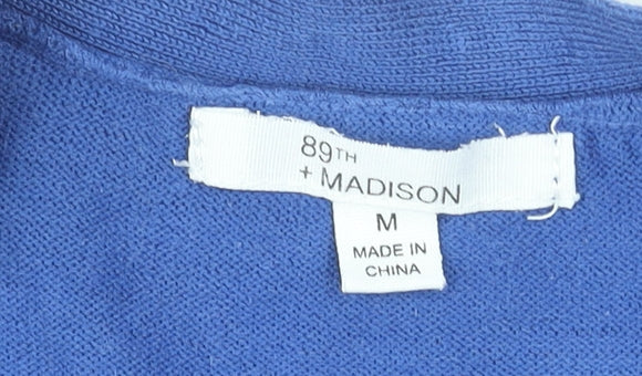 89th + Madison Women's Blue Studded Open Front Cardigan Size M
