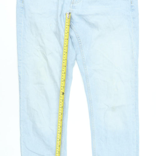 Pull&Bear Men’s Light Blue Slim Straight Denim Jeans Size 32