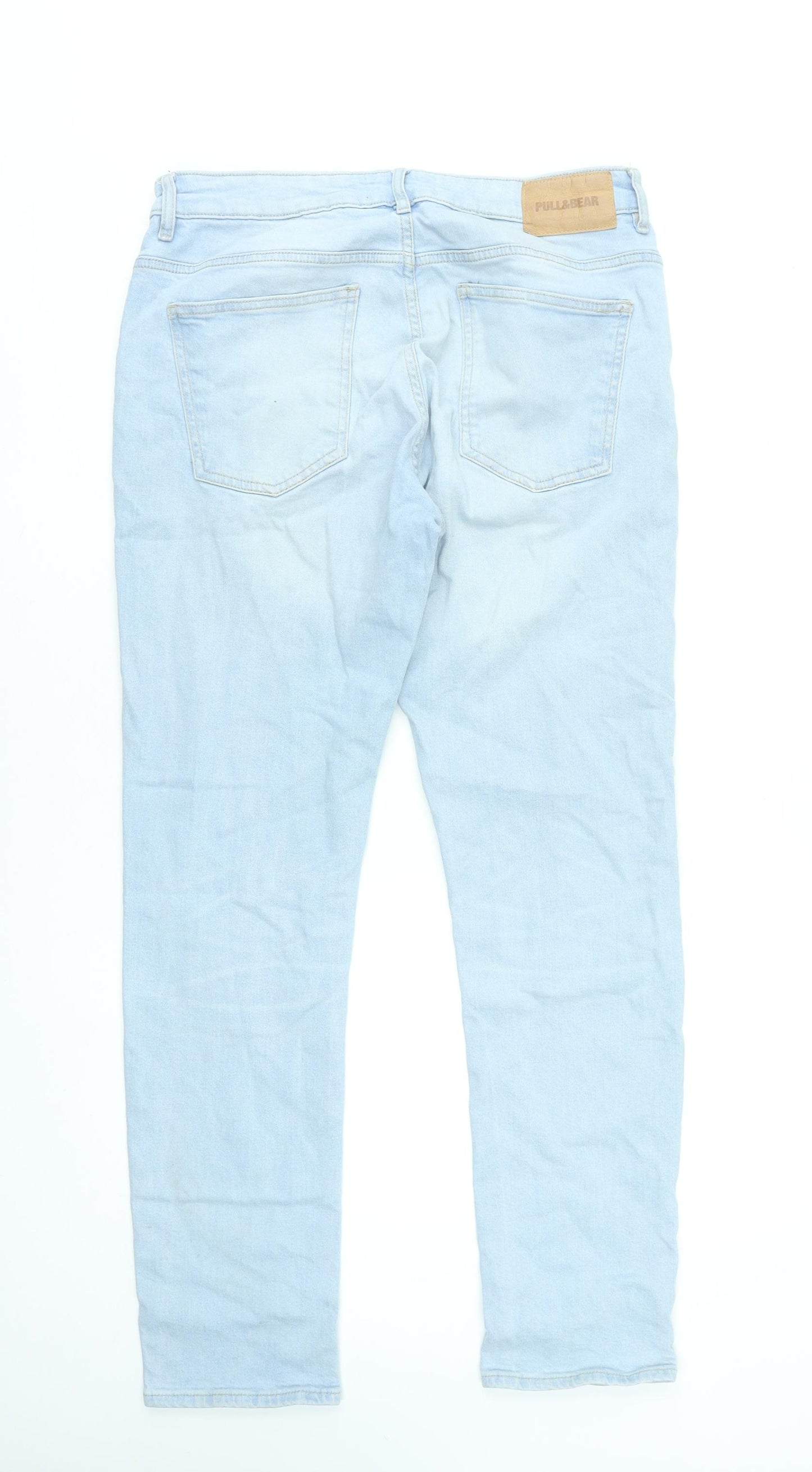 Pull&Bear Men’s Light Blue Slim Straight Denim Jeans Size 32