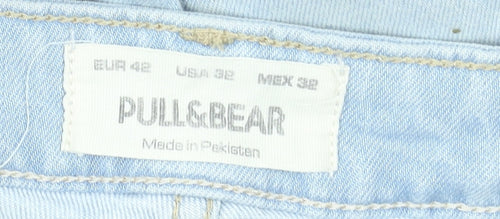 Pull&Bear Men’s Light Blue Slim Straight Denim Jeans Size 32