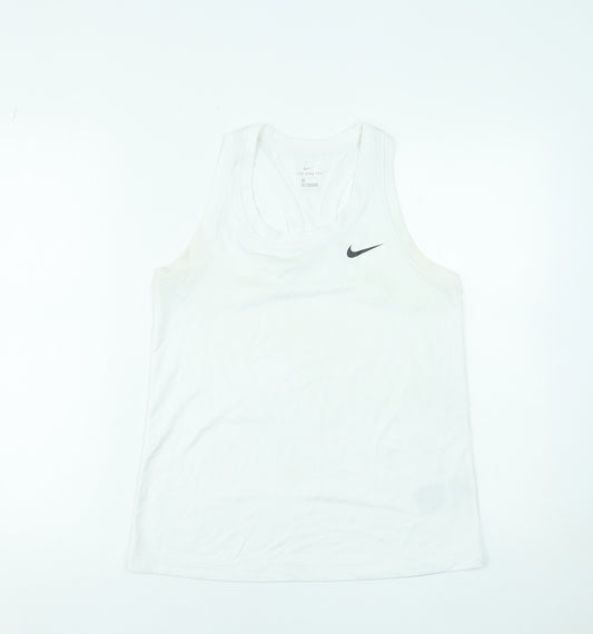 Nike Women's White Dri-Fit Racerback Tank Top Size S Activewear