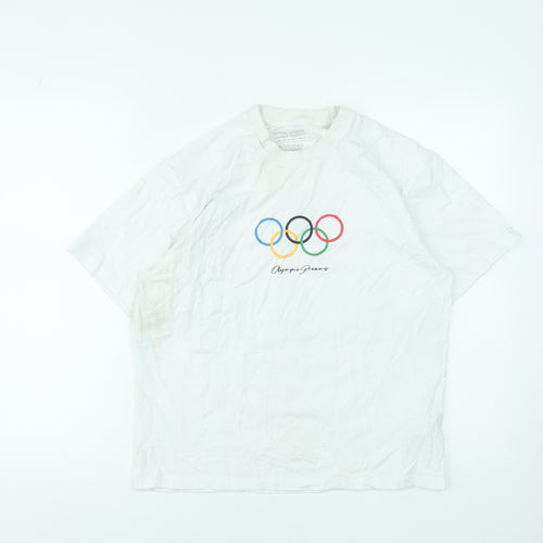 Pull & Bear Looney Tunes Olympic Dreams White Cotton T-Shirt XS Women's