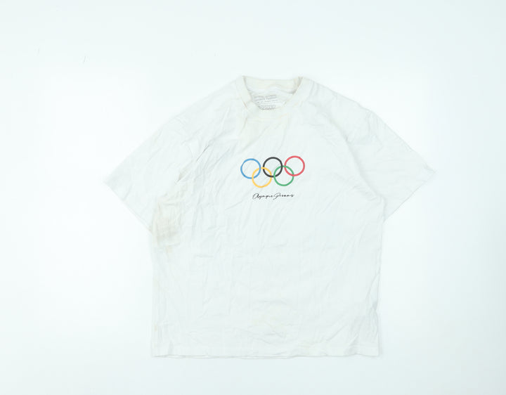 Pull & Bear Looney Tunes Olympic Dreams White Cotton T-Shirt XS Women's