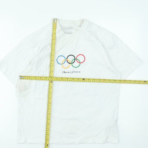 Pull & Bear Looney Tunes Olympic Dreams White Cotton T-Shirt XS Women's