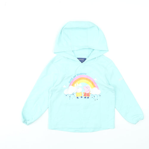 Regatta Girls Blue Peppa Pig Pullover Hoodie 3-4 Years Lightweight Cotton Blend