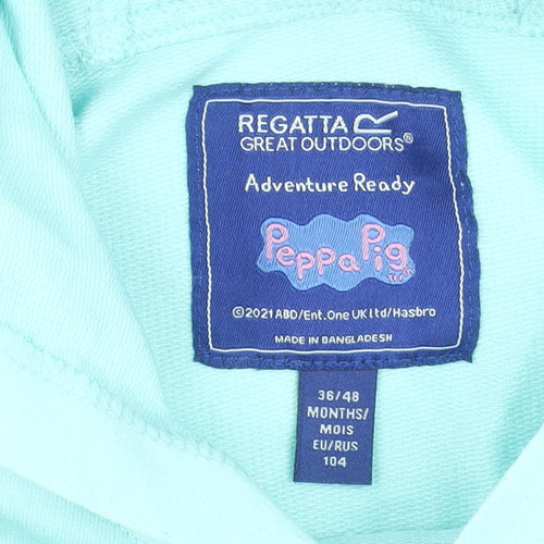 Regatta Girls Blue Peppa Pig Pullover Hoodie 3-4 Years Lightweight Cotton Blend