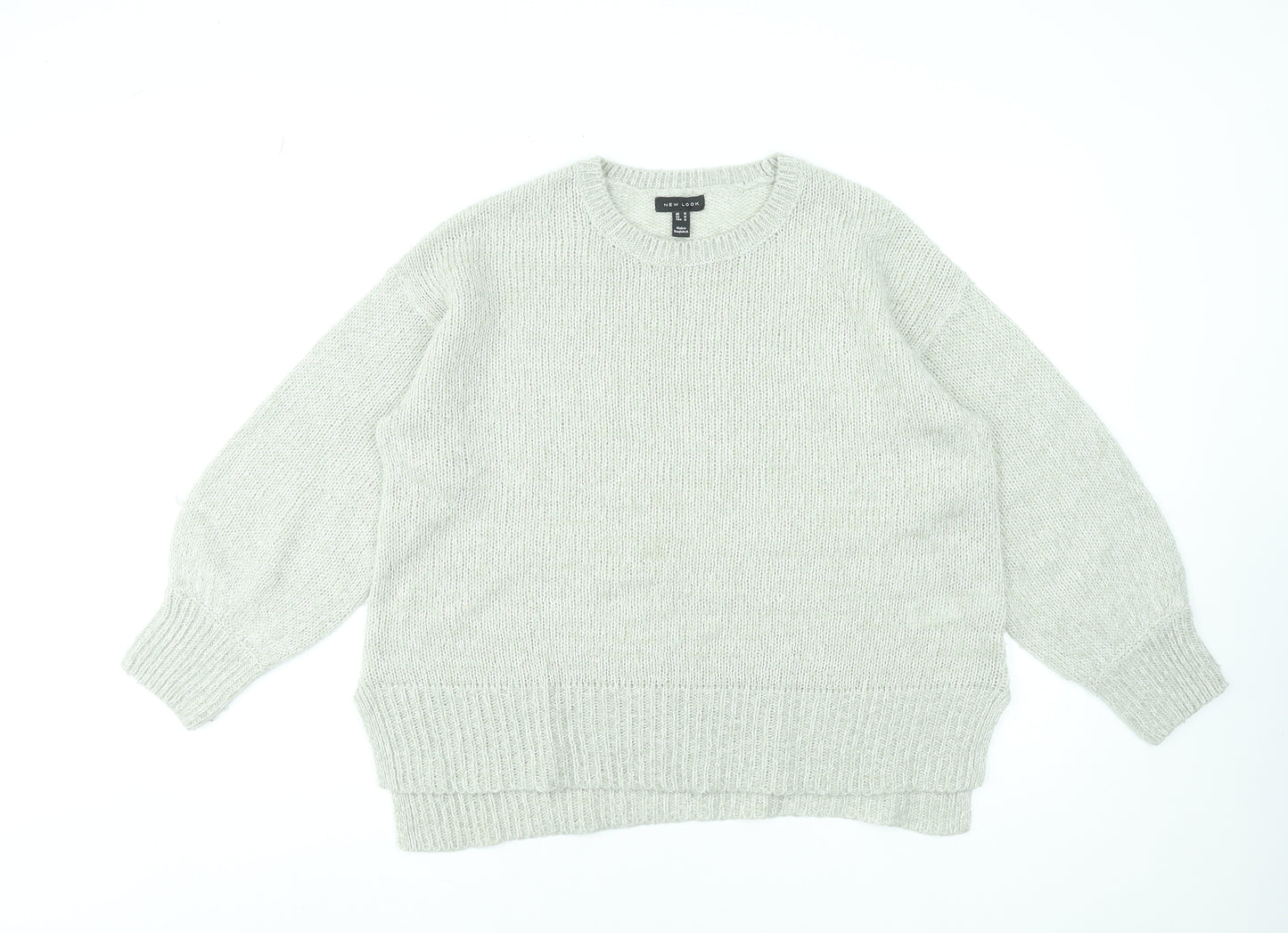 New Look Women Beige Knit Crew Neck Pullover Jumper M