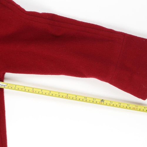 Definitions Women Red Wool Pea Coat Medium Classic Style