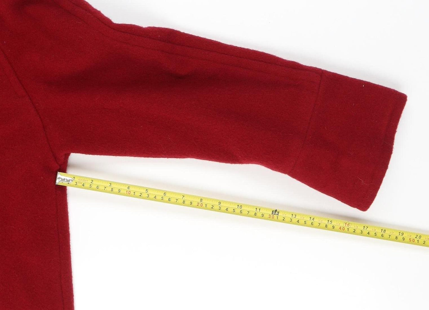 Definitions Women Red Wool Pea Coat Medium Classic Style