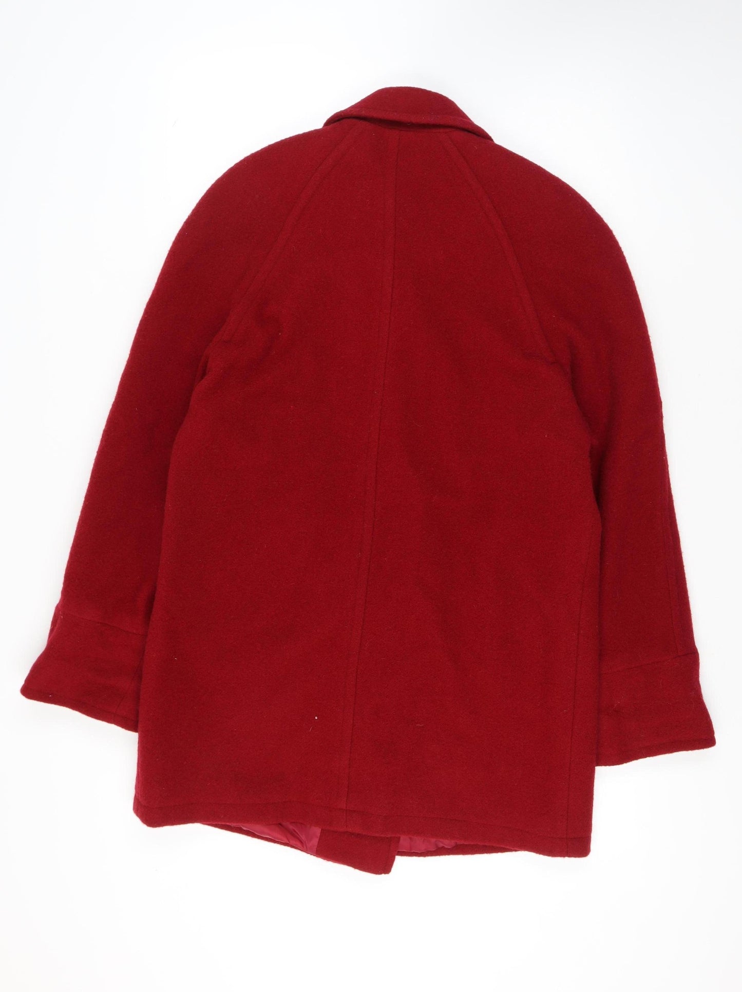 Definitions Women Red Wool Pea Coat Medium Classic Style