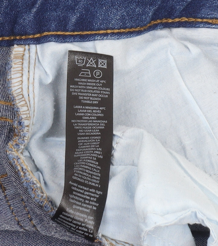 Dunnes Women’s Blue Denim Mom Shorts Size 12 High Waist