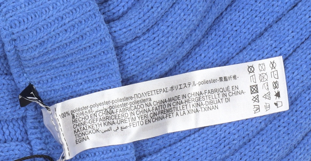 Zara Women Blue Ribbed Knit Flare Midi Skirt Size 12