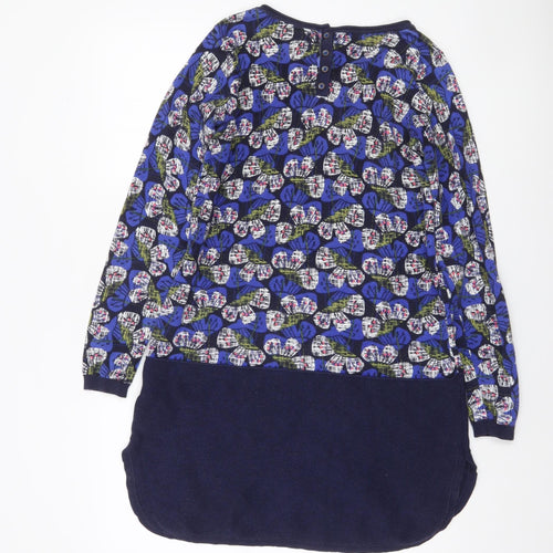 White Stuff Women's Blue Floral Long Sleeve Tunic Blouse Size 10