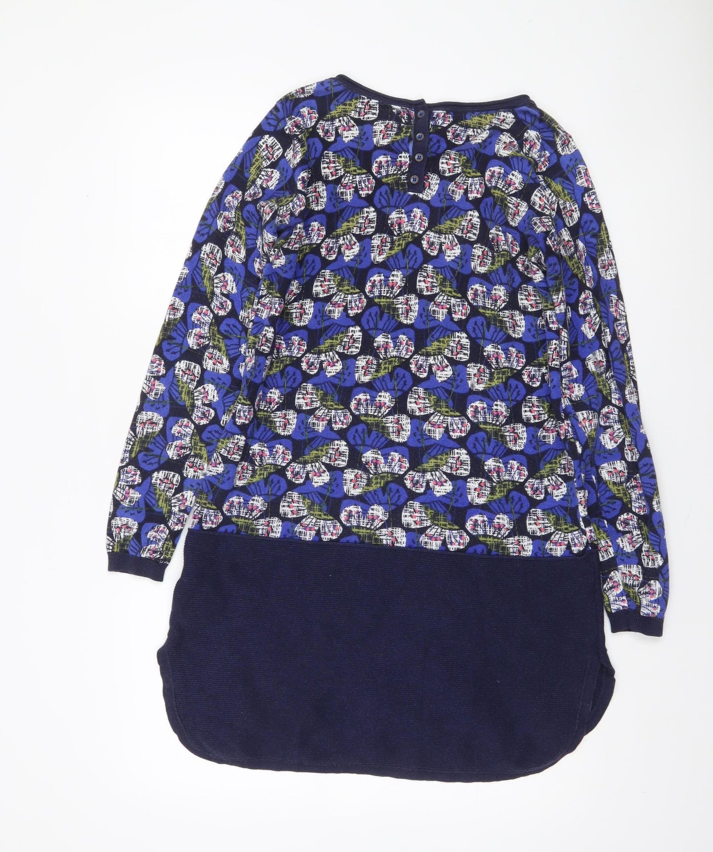 White Stuff Women's Blue Floral Long Sleeve Tunic Blouse Size 10