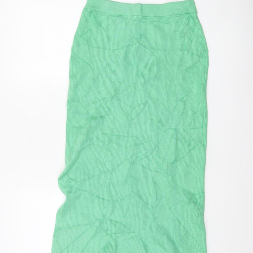 Marks and Spencer Women Green Knit Midi Pencil Skirt Size S