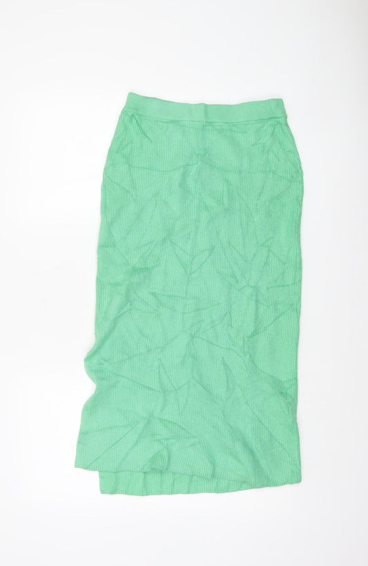 Marks and Spencer Women Green Knit Midi Pencil Skirt Size S