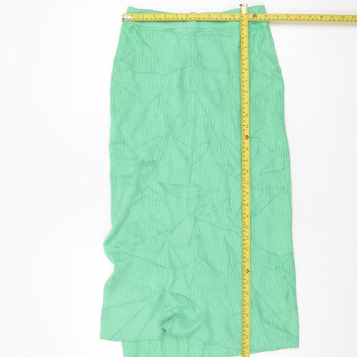 Marks and Spencer Women Green Knit Midi Pencil Skirt Size S