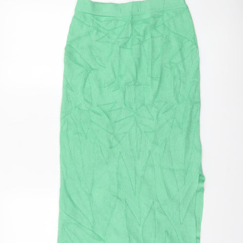 Marks and Spencer Women Green Knit Midi Pencil Skirt Size S