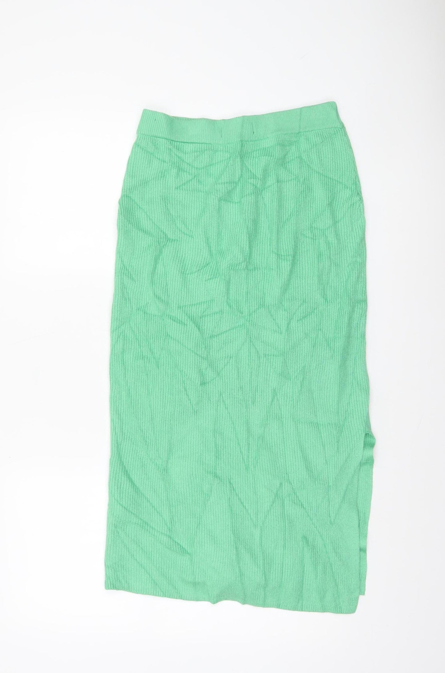 Marks and Spencer Women Green Knit Midi Pencil Skirt Size S