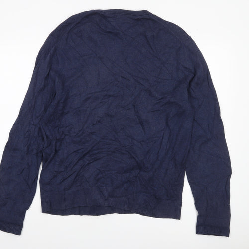 Tommy Hilfiger Men's Blue XL Cotton Cashmere Crew Neck Jumper