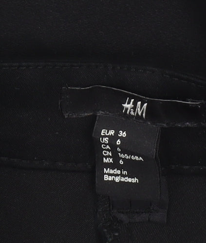 H&M Women's Black Slim Fit Trousers Size 8 Cotton Blend