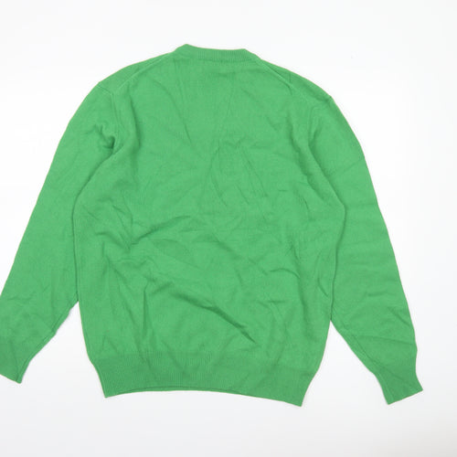 Lyle & Scott Men’s Green Wool V-Neck Golf Jumper Size M