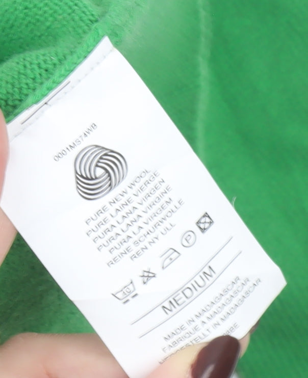 Lyle & Scott Men’s Green Wool V-Neck Golf Jumper Size M