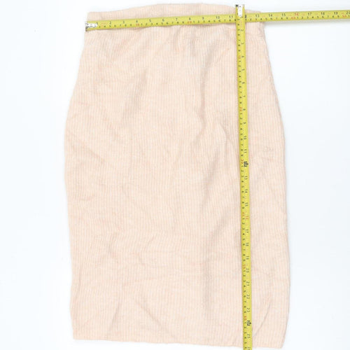 H&M MAMA Beige Knit Pencil Skirt M Maternity Stretch Wool Blend