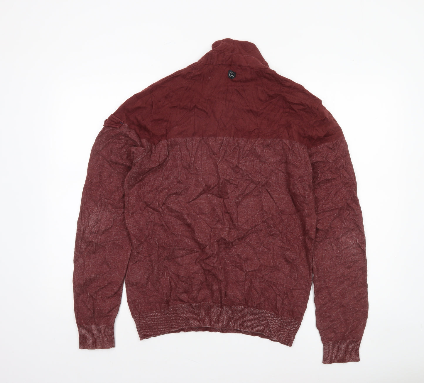 Duck and Cover Men’s Red Cotton Henley Jumper Size M