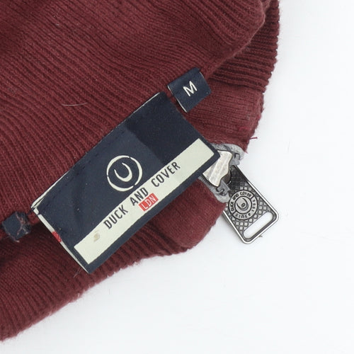Duck and Cover Men’s Red Cotton Henley Jumper Size M