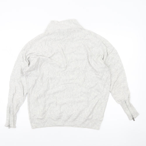 Mint Velvet Womens Grey Roll Neck Knit Pullover Jumper XS