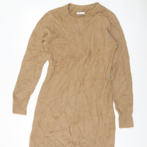 Hollister Women's Beige L Crew Neck Long Sleeve Pullover Jumper