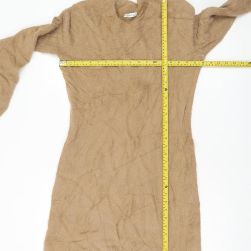Hollister Women's Beige L Crew Neck Long Sleeve Pullover Jumper