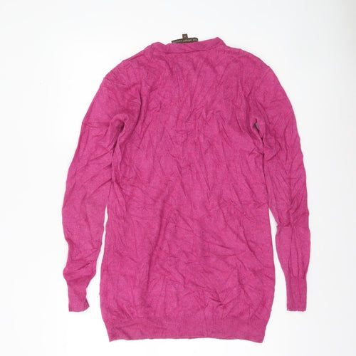 Fenn Wright Manson Women’s Pink Angora Cashmere Blend Button Pullover Jumper Size 8