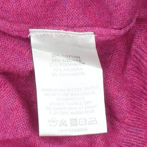 Fenn Wright Manson Women’s Pink Angora Cashmere Blend Button Pullover Jumper Size 8
