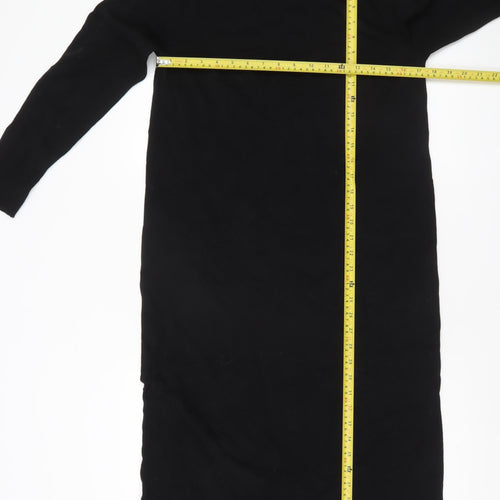 Zara Women's Black Knit Midi Sweater Dress Size S