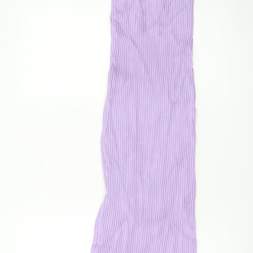 Zara Women Purple Ribbed Bodycon Midi Dress Size 12
