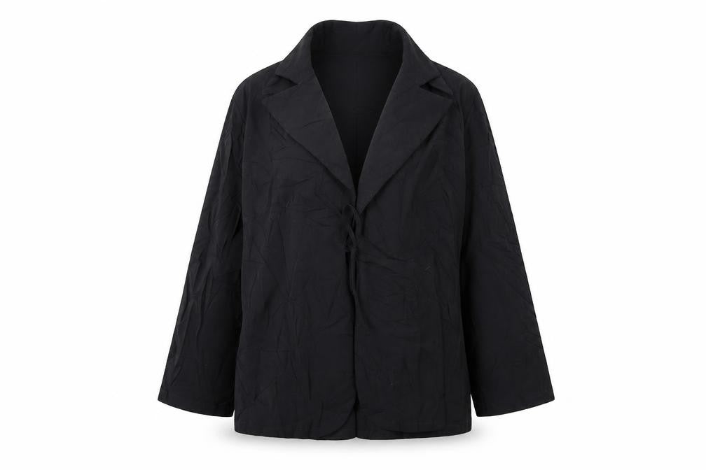 Front view of Lindex Women's Black, size 14, Single-Breasted Blazer Jacket