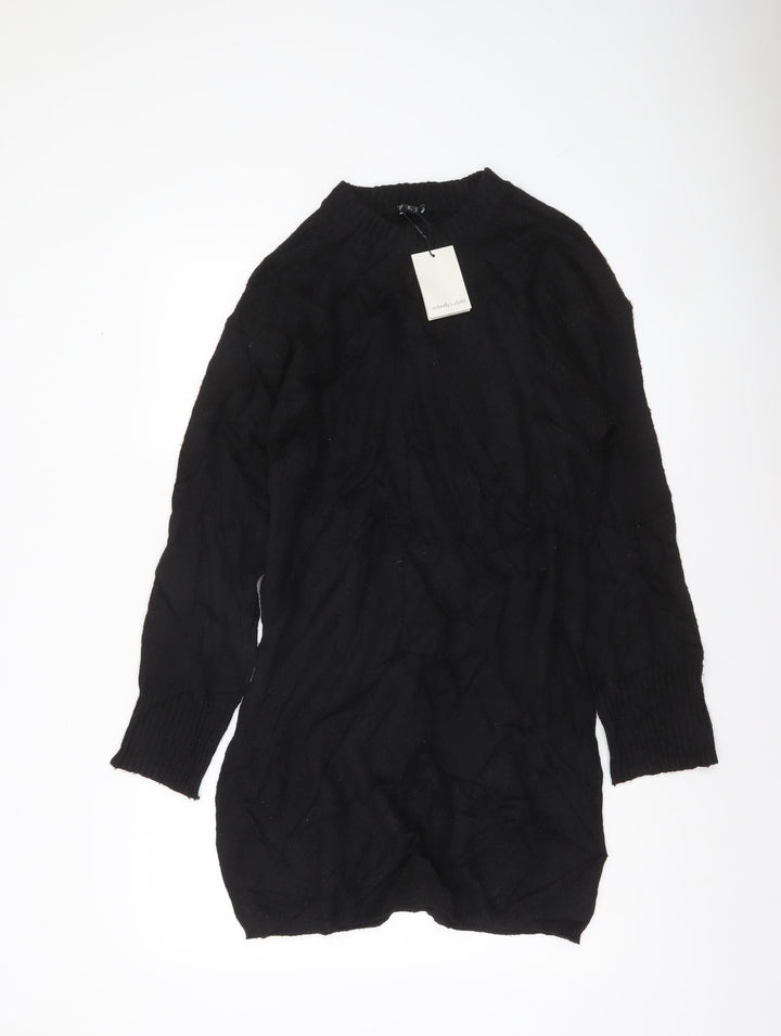 Nobody's Child Women's Black Crew Neck Knit Jumper Size S